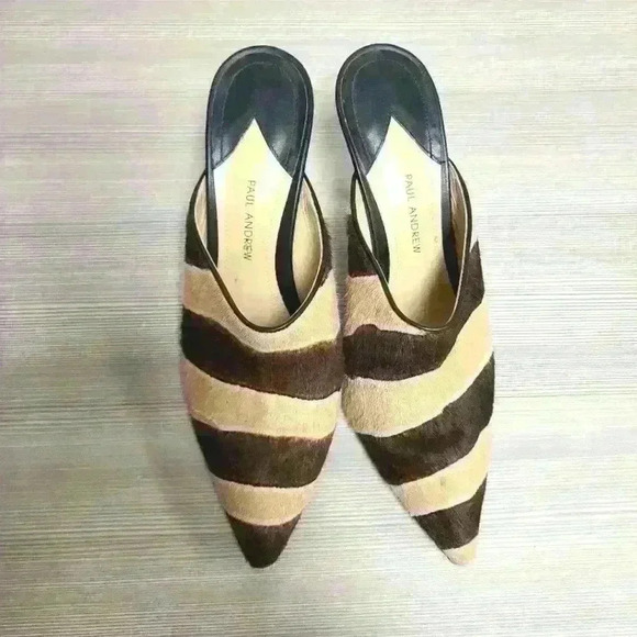 Paul Andrew zebra calf hair Mules size 39.5EU, 9US, 4in - Picture 2 of 6